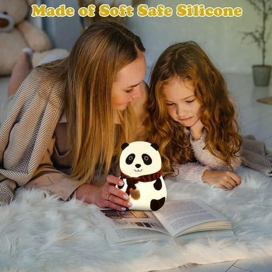 Silicone Panda Cute Night Lamp – Soft, Rechargeable, and Touch-Controlled Lighting