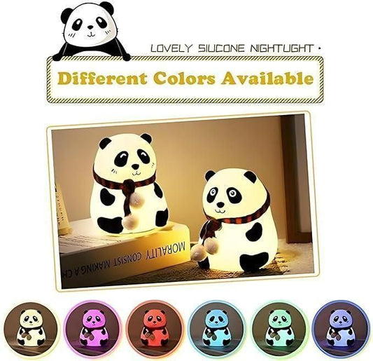 Silicone Panda Cute Night Lamp – Soft, Rechargeable, and Touch-Controlled Lighting