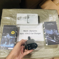 4 in 1 Retractable cables | 2 Type-C and iOS Fast Charging Car Phone Charger